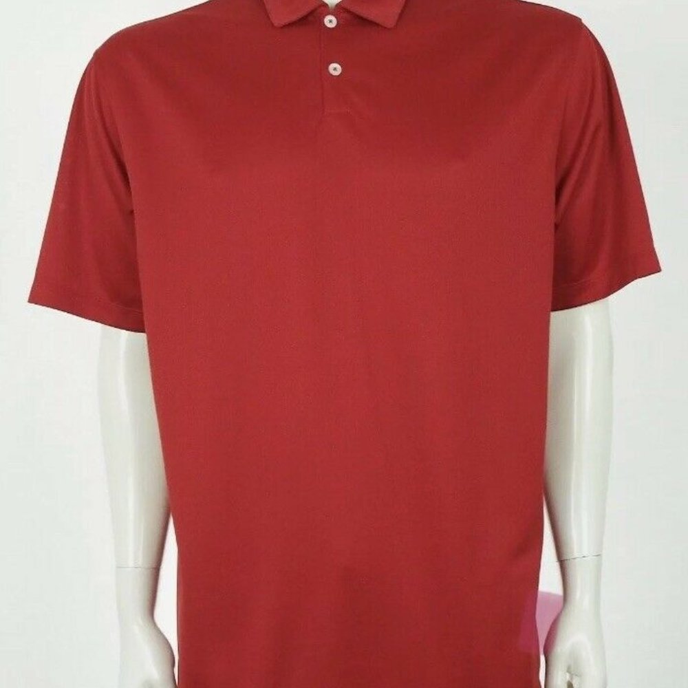 New Nike Golf Dri-Fit Red Pebble Texture Golf Polo